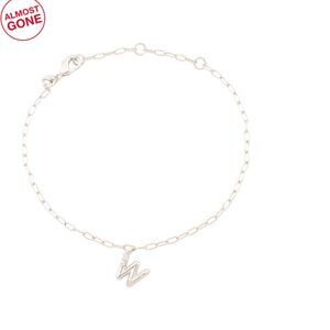 KENDRA SCOTT Silver Silver Crystal Letter W Bracelet